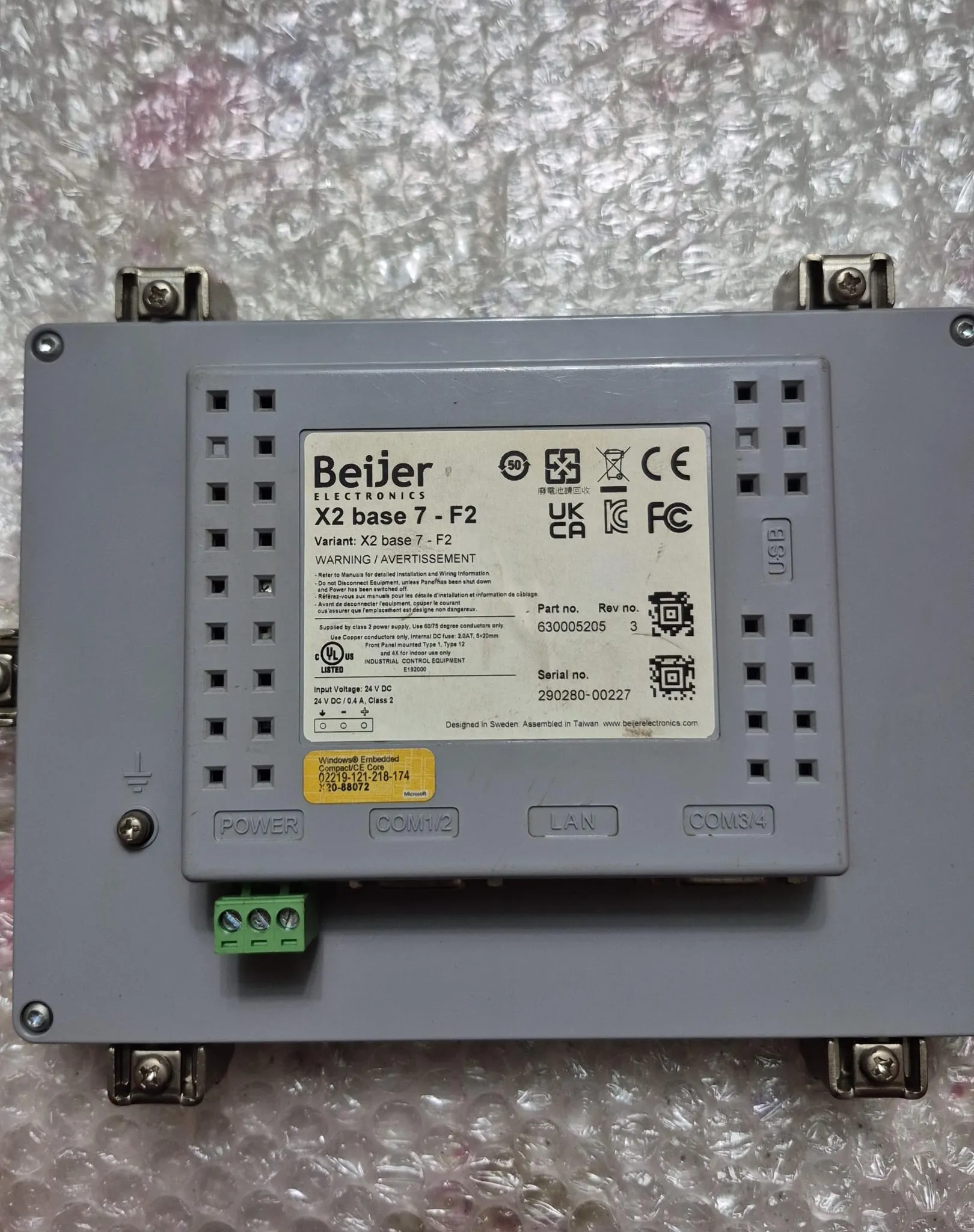 Beijer Electronics X2 base 7-F2 7” HMI Operatör Paneli | Ethernet LAN + USB | 24VDC Dokunmatik Ekran