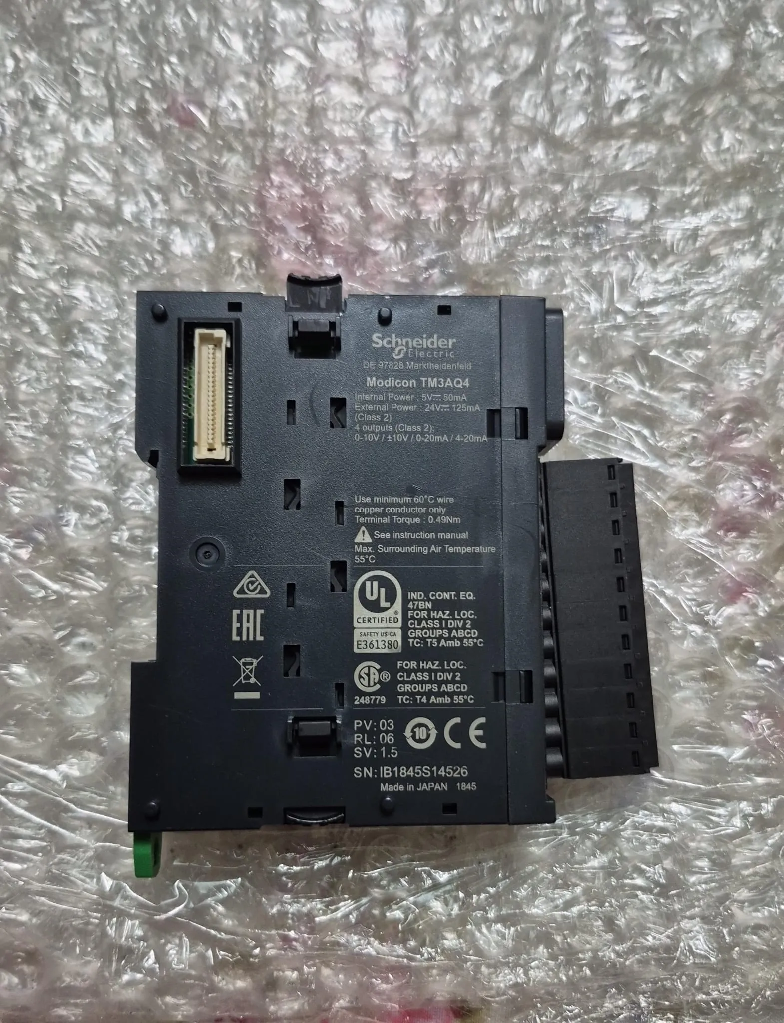 Schneider Electric Modicon TM3AQ4 Analog Çıkış Modülü | 4 Kanal 0-10V / ±10V / 0-20mA / 4-20mA | (Sıfır)